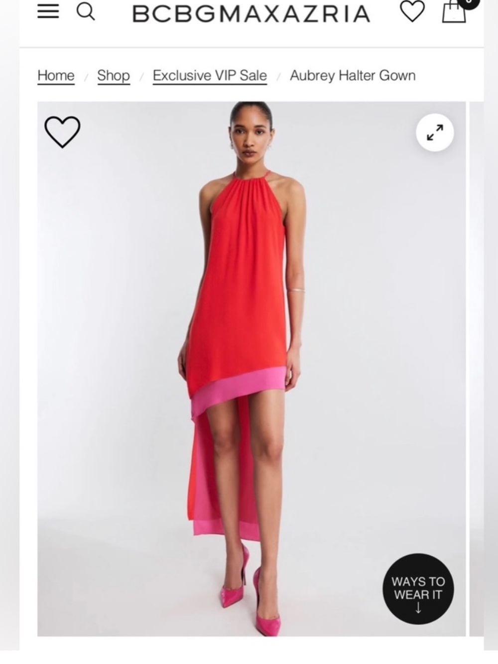 BCBGMaxAzria Aubrey Halter Gown, XXS
